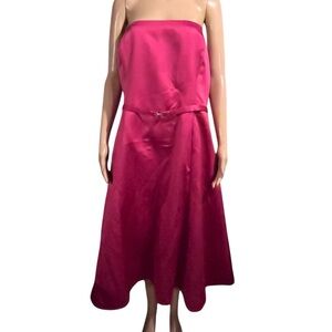 Vtg Y2K Michaelangelo Strapless Fit & Flare Dress Boning Tulle Lined Fuchsia 22